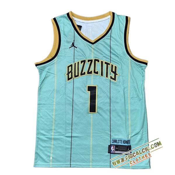 Maglia Charlotte Hornets (BALL #1) 2024/25 Verde/Nero/Giallo
