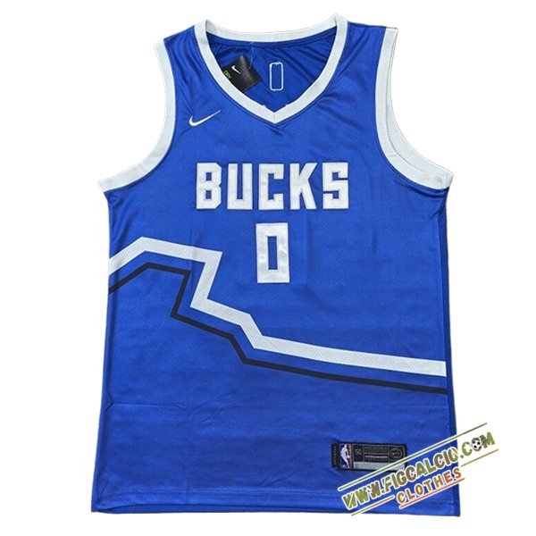 Maglia Milwaukee Bucks (LILLARD #0) 2024/25 Blu/Bianco