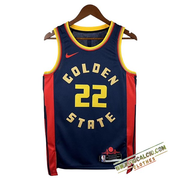 Maglia Golden State Warriors (WIGGINS #22) 2024/25 Nero/Rosso/Giallo