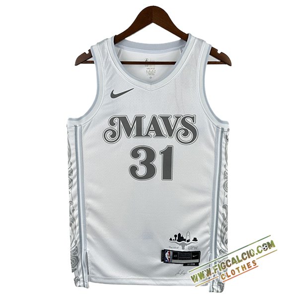 Maglia Dallas Mavericks (THOMPSON #31) 2024/25 Bianco/Grigio