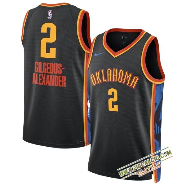 Maglia Oklahoma City Thunder (GILGEOUS-ALEXANDER #2) 2024/25 Nero/Arancia/Blu