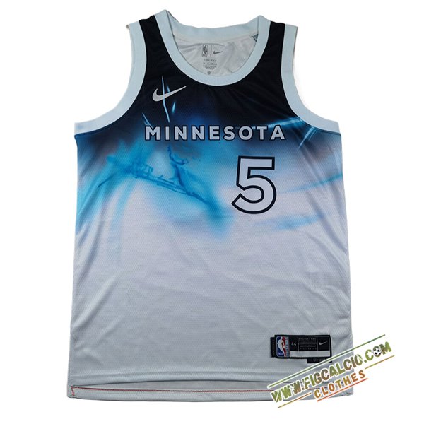 Maglia Minnesota Timberwolves (EDWARDS #5) 2024/25 Bianco/Blu -04