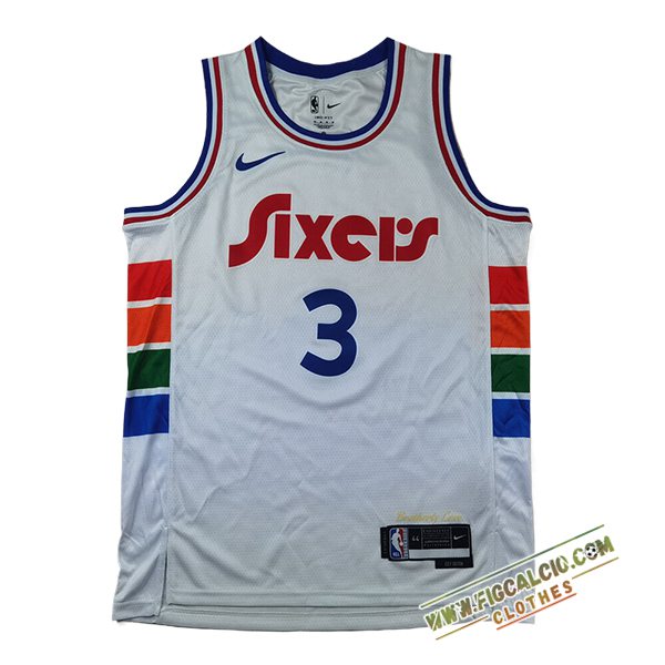 Maglia Philadelphia 76ers (IVERSON #3) 2024/25 Bianco -02