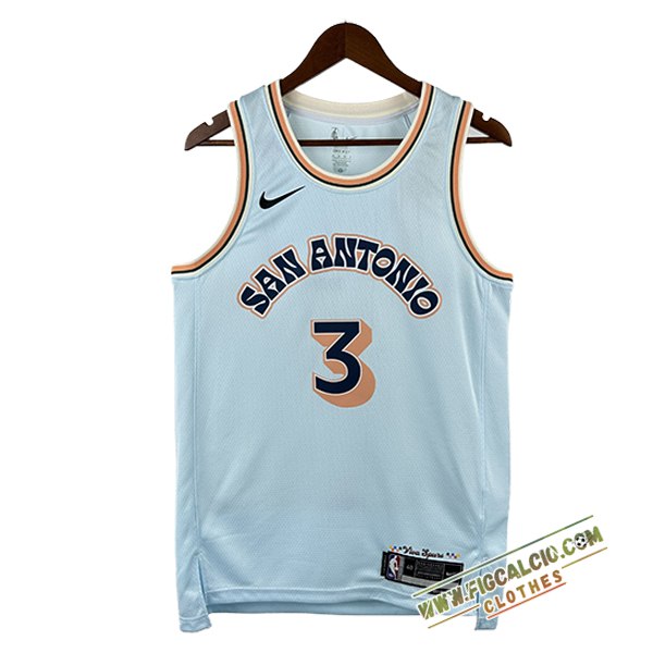 Maglia San Antonio Spurs (PAUL #3) 2024/25 Bianco/Arancia/Nero
