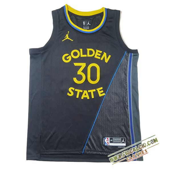 Maglia Golden State Warriors (CURRY #30) 2025/26 Nero/Grigio/Giallo