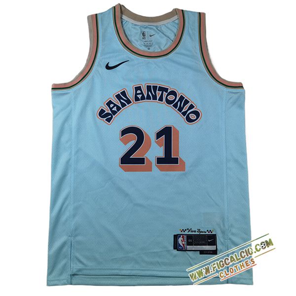 Maglia San Antonio Spurs (DUNCAN #21) 2025/26 Blu/Arancia