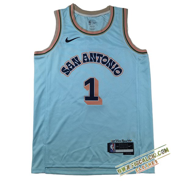Maglia San Antonio Spurs (WEMBANYAMA #1) 2025/26 Blu/Arancia