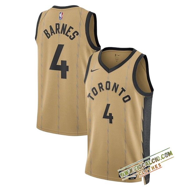 Maglia Toronto Raptors (BARNES #4) 2024/25 Nero/Grigio