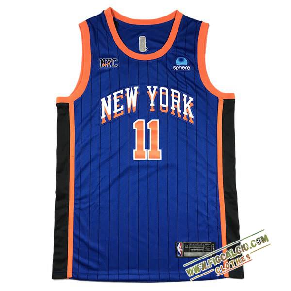 Maglia New York Knicks (MarroneSON #11) 2024/25 Blu/Nero/Arancia