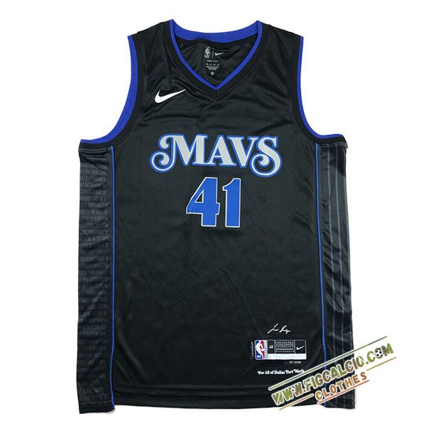 Maglia Dallas Mavericks (NOWITZKI #41) 2024/25 Nero/Blu