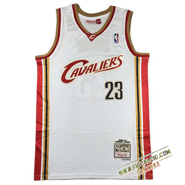 Maglia Cleveland Cavaliers (JAMES #23) 2024/25 Bianco/Rosso/Giallo