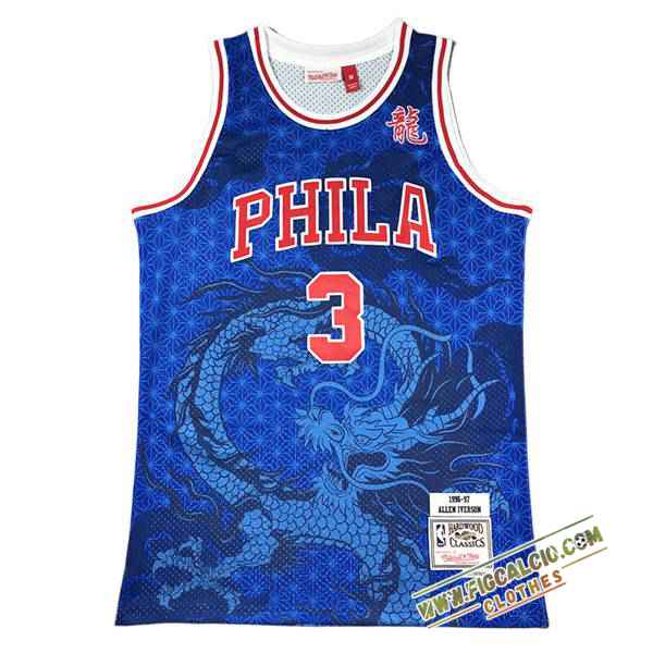 Maglia Philadelphia 76ers (IVERSON #3) 2024/25 Blu/Rosso