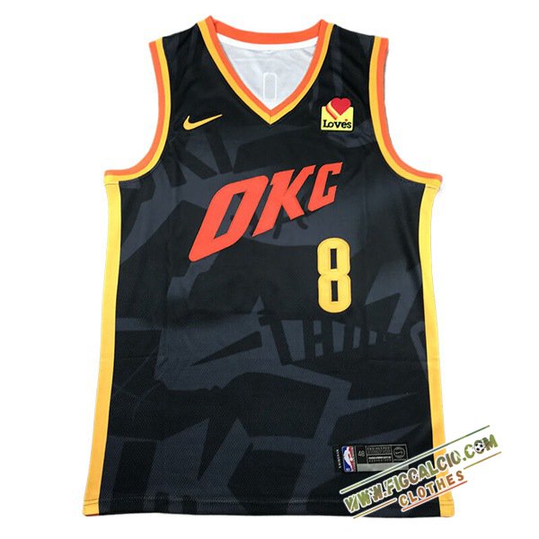 Maglia Oklahoma City Thunder (WILLIAMS #8) 2024/25 Nero/Giallo/Arancia