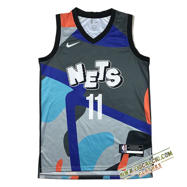 Maglia Brooklyn Nets (IRVING #11) 2024/25 Grigio/Blu/Arancia