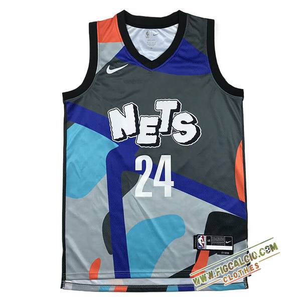 Maglia Brooklyn Nets (THOMAS #24) 2024/25 Grigio/Blu/Arancia