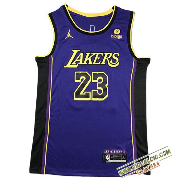 Maglia Los Angeles Lakers (JAMES #23) 2024/25 viola/Nero/Giallo -02