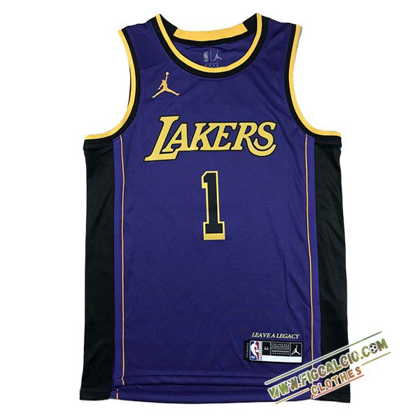 Maglia Los Angeles Lakers (RUSSELL #1) 2024/25 viola/Nero/Giallo -02