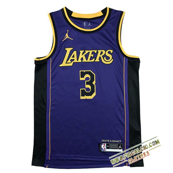 Maglia Los Angeles Lakers (DAVIS #3) 2024/25 viola/Nero/Giallo -02