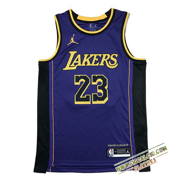 Maglia Los Angeles Lakers (JAMES #23) 2024/25 viola/Nero/Giallo -03