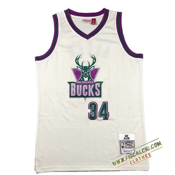 Maglia Milwaukee Bucks (ALLEN #34) 2024/25 Bianco/viola/Verde