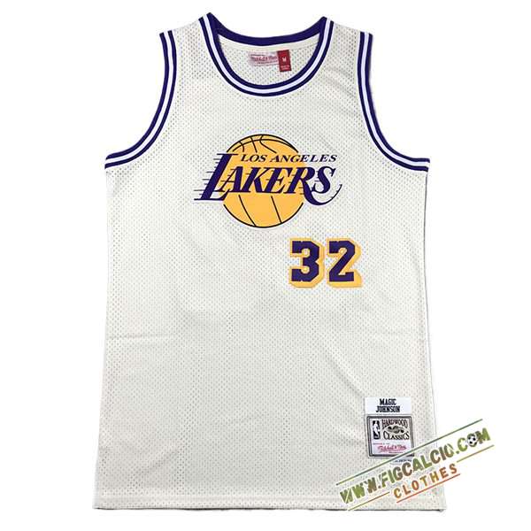 Maglia Los Angeles Lakers (JOHNSON #32) 2024/25 Bianco/Giallo/viola