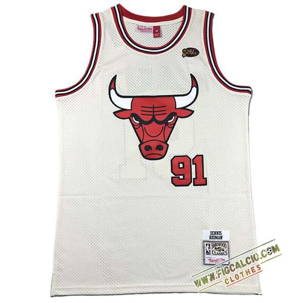 Maglia Chicago Bulls (RODMAN #91) 2024/25 Bianco/Rosso