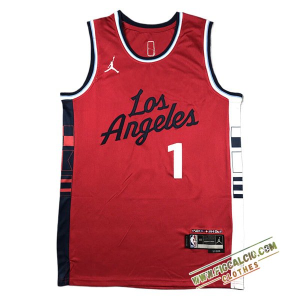 Maglia Los Angeles Clippers (HARDEN #1) 2024/25 Rosso/Bianco/Nero