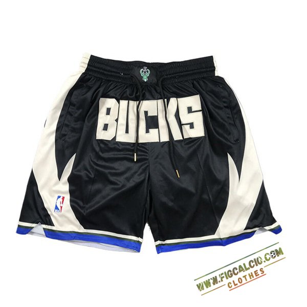 Pantaloncini NBA Milwaukee Bucks 2024/25 Nero/Beige