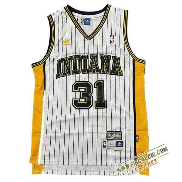 Maglia Indiana Pacers (MILLER #31) 2024/25 Bianco/Nero/Giallo