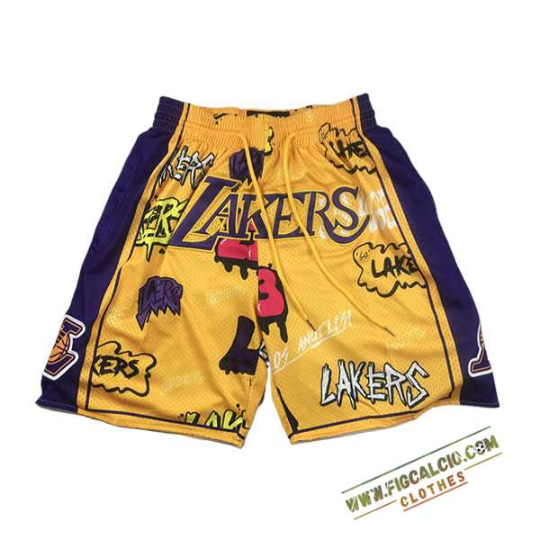 Pantaloncini NBA Los Angeles Lakers 2024/25 Giallo/viola