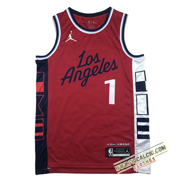 Maglia Los Angeles Clippers (HARDEN #1) 2024/25 Rosso/Nero/Bianco