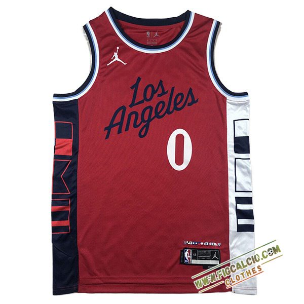 Maglia Los Angeles Clippers (WESTBROOK #0) 2024/25 Rosso/Nero/Bianco