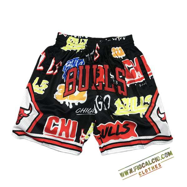 Pantaloncini NBA Chicago Bulls 2024/25 Nero/Rosso/Giallo -02