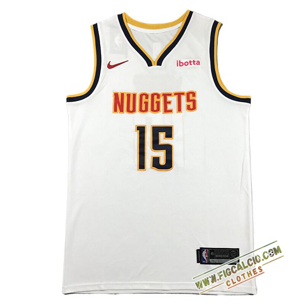 Maglia Denver Nuggets (JOKIC #15) 2024/25 Bianco/Nero/Giallo