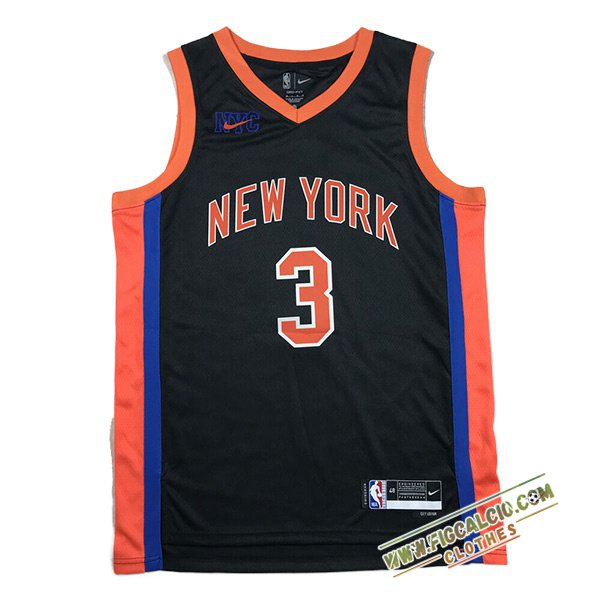 Maglia New York Knicks (HART #3) 2024/25 Nero/Arancia/Blu