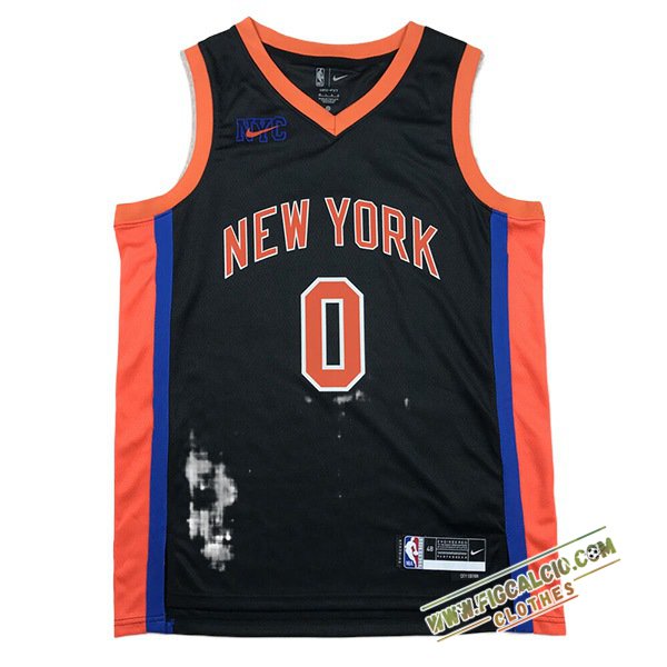 Maglia New York Knicks (DIVINCENZO #0) 2024/25 Nero/Arancia/Blu