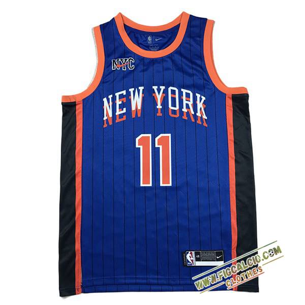 Maglia New York Knicks (MarroneSON #11) 2024/25 Blu/Nero/Arancia