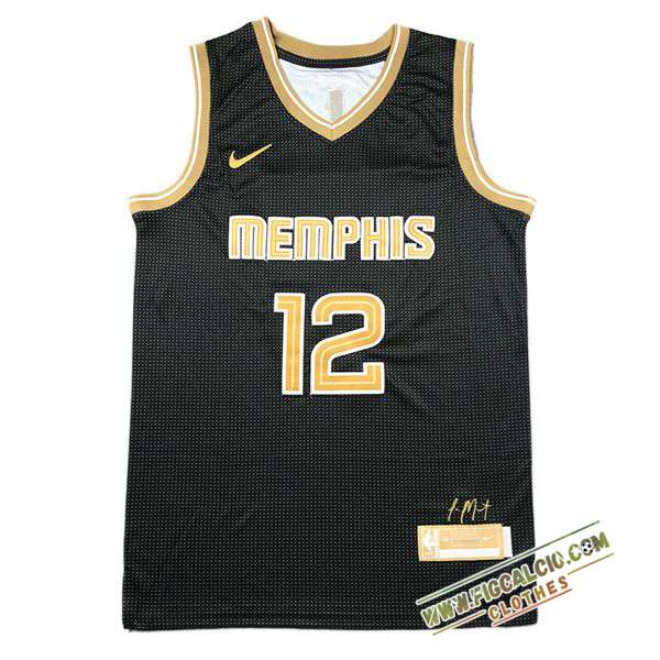 Maglia Memphis Grizzlies (MORANT #12) 2024/25 Nero/Giallo