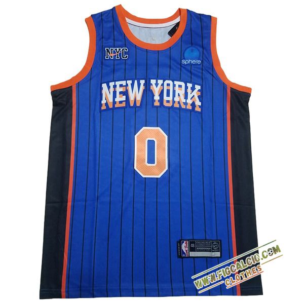 Maglia New York Knicks (DIVINCENZO #0) 2024/25 Blu/Arancia -02