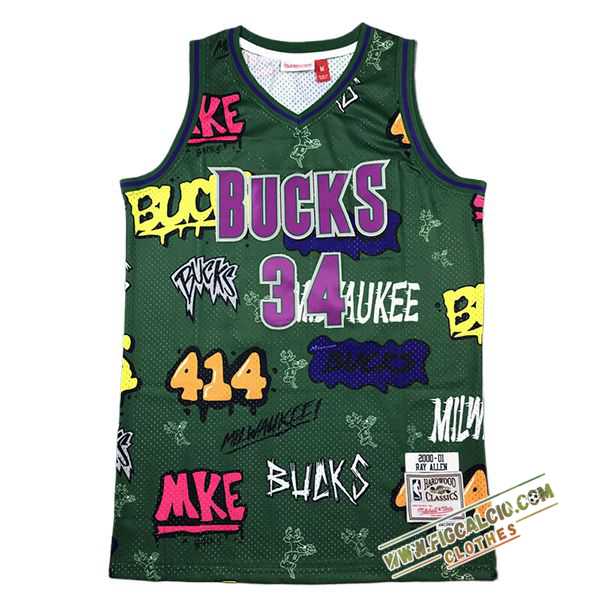 Maglia Milwaukee Bucks (ALLEN #34) 2024/25 Verde/viola