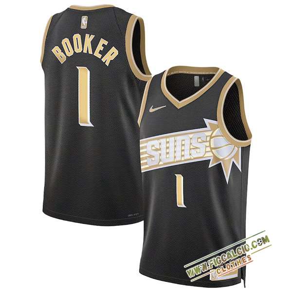 Maglia Phoenix Suns (BOOKER #1) 2024/25 Nero/Giallo