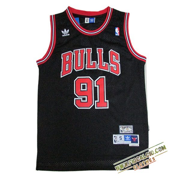 Maglia Chicago Bulls (RODMAN #91) 2024/25 Nero/Rosso