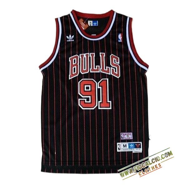 Maglia Chicago Bulls (RODMAN #91) 2024/25 Nero/Rosso -02
