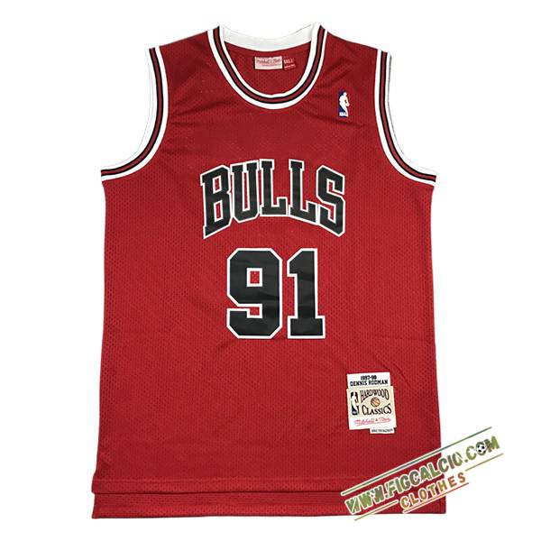 Maglia Chicago Bulls (RODMAN #91) 2024/25 Rosso -02