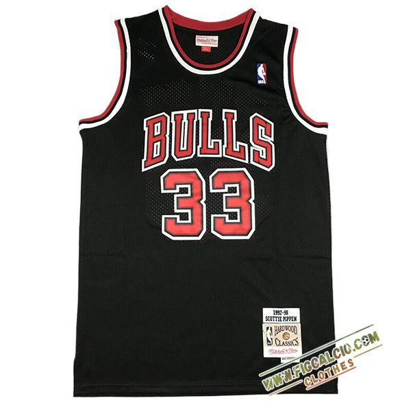 Maglia Chicago Bulls (PIPPEN #33) 2024/25 Nero/Rosso -03