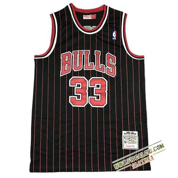 Maglia Chicago Bulls (PIPPEN #33) 2024/25 Nero/Rosso -04
