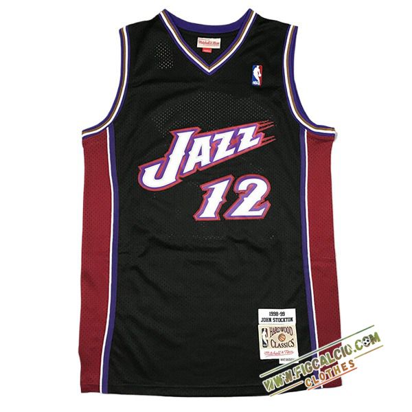 Maglia Utah Jazz (STOCKTON #12) 2024/25 Nero/viola