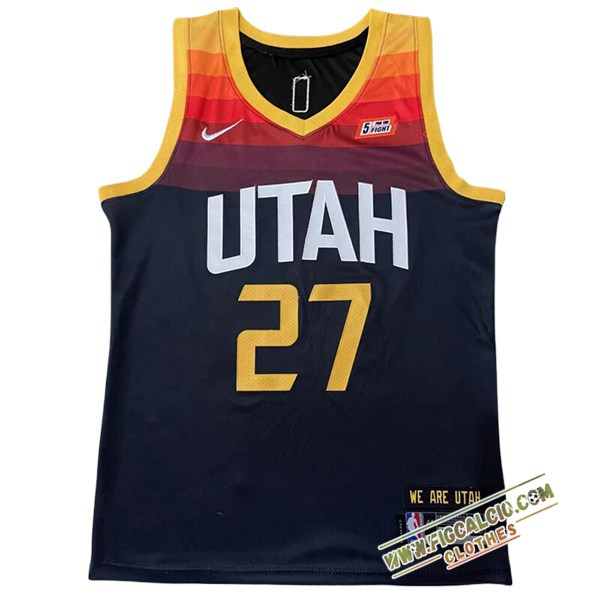 Maglia Utah Jazz (GOBERT #27) 2024/25 Nero/Giallo