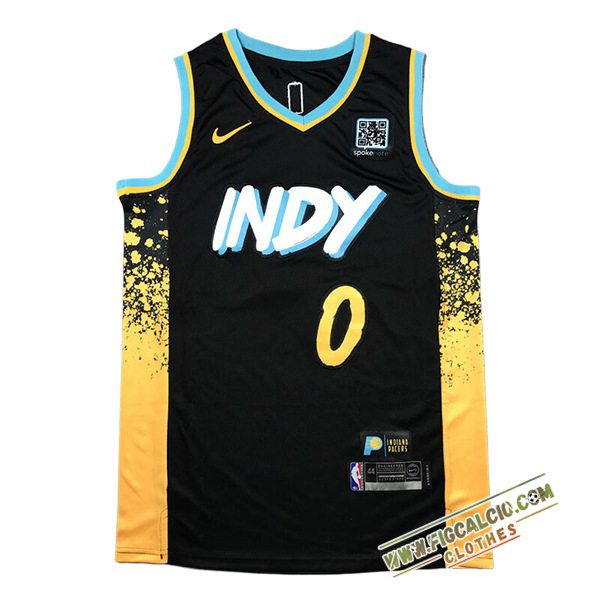 Maglia Indiana Pacers (HALIBURTON #0) 2024/25 Nero/Giallo -04