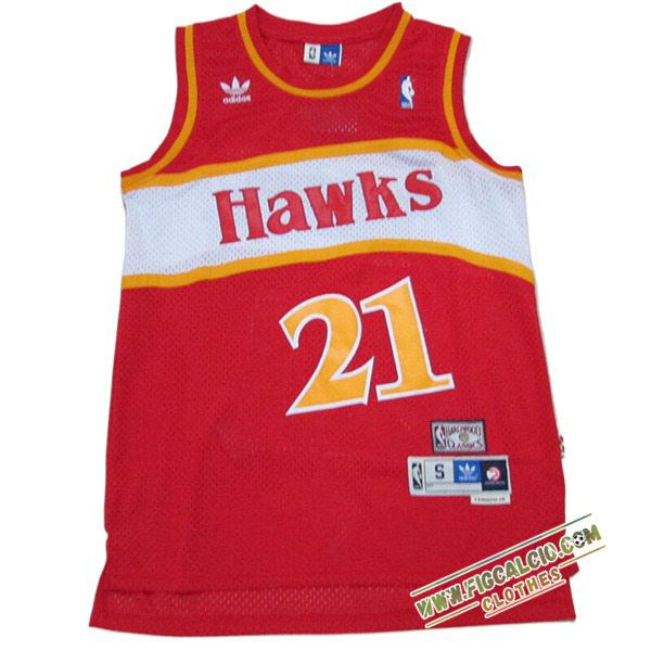 Maglia Atlanta Hawks (WILKINS #21) 2024/25 Rosso/Bianco/Giallo